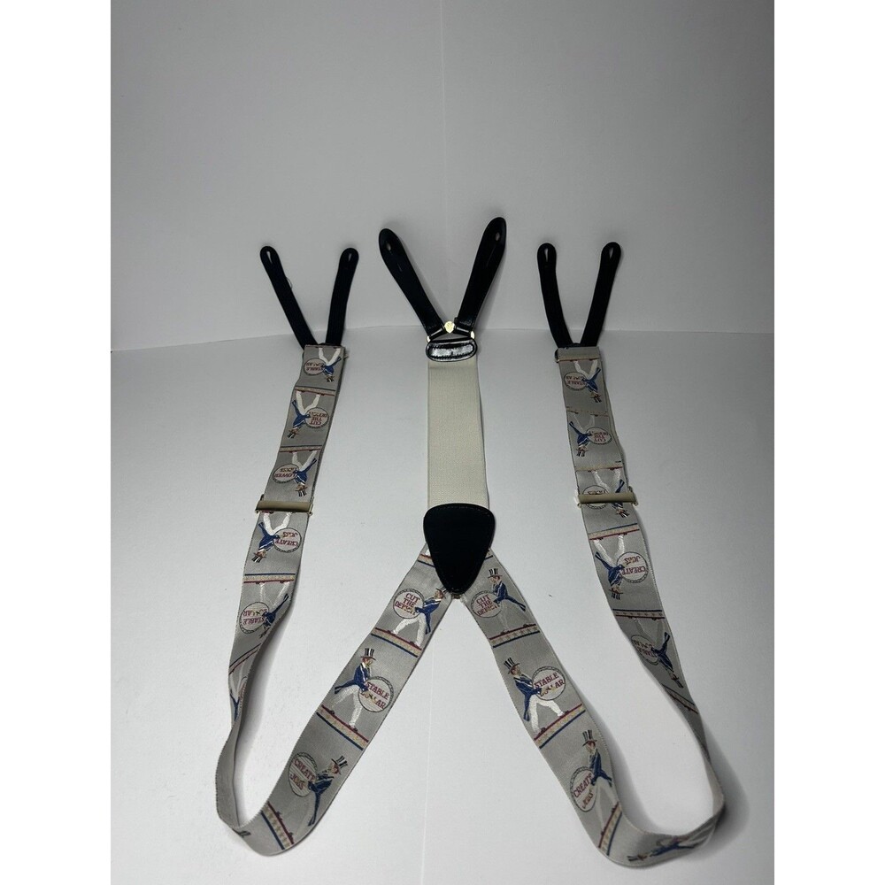 Vintage Trafalgar Braces Suspenders Uncle Sam Political Novelty Y-Back USA